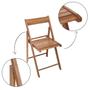 Imagem de Mesa Com 2 Cadeiras Madeira Linha Classic 70x70cm Dobrável Castanho P/ Bar Resistente 