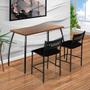 Imagem de Mesa Com 2 Cadeiras Preto Fit Flora Aço Nobre