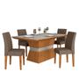 Imagem de Mesa Com 4 Cadeiras 1,36 Versalhes Cin/off Whit/cap - Móveis Arapongas