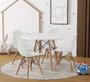 Imagem de Mesa Com 4 Cadeiras Branca Para Criança Eames Redondo Infantil