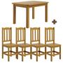 Imagem de Mesa Com 4 Cadeiras Em Madeira Maciça 120cm Marrom Sapphira Shop Jm