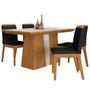 Imagem de Mesa Com 4 Cadeiras Kiara 1,36 Cin/off Whit/preto - Móveis Arapongas