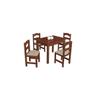 Imagem de Mesa com 4 Cadeiras madeira - Praiana Arauna amendoa