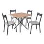 Imagem de Mesa Com 4 Cadeiras Para Cozinha 75 cm Preto Carvalho Manteiga Ana Slim Ciplafe