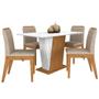 Imagem de Mesa Com 4 Cadeiras Qatar 1,20 Cin/carraro Bra/beg - Móveis Arapongas