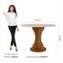 Imagem de Mesa Com 4 Cadeiras Redonda C/vidro Santorini Fre/off/bouclé Off - M.a