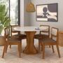 Imagem de Mesa Com 4 Cadeiras Redonda C/vidro Santorini Fre/off/cor.caramel - Ma