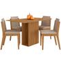 Imagem de Mesa Com 4 Cadeiras Sala De Jantar Samoa Cin/bege - Móveis Arapongas