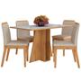 Imagem de Mesa Com 4 Cadeiras Senegal 1,36 Cin/off Whit/bege - Móveis Arapongas