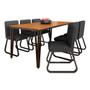 Imagem de Mesa Com 6 Cadeiras Industrial 1,8 Aspen Pr/cin/grf - Móveis Arapongas