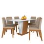 Imagem de Mesa Com 6 Cadeiras Qatar 1,60 Cin/carraro Bra/bege - Móveis Arapongas