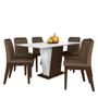 Imagem de Mesa Com 6 Cadeiras Qatar 1,60 Imb/carraro Bra/capu - Móveis Arapongas