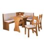 Imagem de Mesa com Banco Canto Estofado e 2 Cadeiras Golden Mel Tecido Linho Amendoa Viero