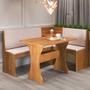 Mesa com Banco Canto Estofado Golden Mel Tecido Linho Amendoa Viero Imagem de Mesa com Banco Canto Estofado Golden Mel Tecido Linho Amendoa Viero