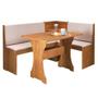 Mesa com Banco Canto Estofado Golden Mel Tecido Linho Amendoa Viero Imagem de Mesa com Banco Canto Estofado Golden Mel Tecido Linho Amendoa Viero