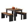 Imagem de Mesa Com Bancos Primor 135x75 Cinamomo Preto Catedral Zanzin Cinamomo Com Preto