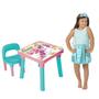 Imagem de Mesa Com Cadeira Infantil Unicórnio + Fantasia Princesa Azul