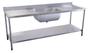 Imagem de Mesa com Cuba e Prateleira Lisa Atual Inox em Aço Inox 304 MC-PL 1,5 Metros