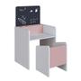 Imagem de Mesa Com Quadro Para Desenho E Banqueta Branco Rosa Barney Shop Jm