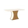 Imagem de Mesa com Vidro e Canto Arredondado 160 Cm Selena Henn