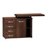 Imagem de Mesa Complemento Com Armário Aparador 04 Gavetas PE40 Pandin Walnut