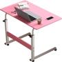 Imagem de Mesa computador notebook com rodinhas altura ajustavel rosa