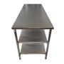 Imagem de Mesa de Aço Inox Industrial 150x60x90 cm com 2 Prateleiras Plano Liso Nortinox