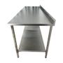 Imagem de Mesa de Aço Inox Industrial 180x70x90 cm com 1 Prateleira Plano Liso com Espelho Nortinox