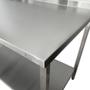 Imagem de Mesa de Aço Inox Industrial 190x70x90 cm com 1 Prateleira Plano Liso com Espelho Nortinox