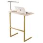 Imagem de Mesa de apoio de Notebook Thor para sala - Dourado com Off White