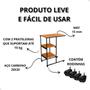 Imagem de Mesa de Apoio Lateral Auxiliar Carrinho com Rodinhas Mesinha Apoio de Notebook Cama Sofá Ferro e MDF