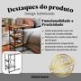 Imagem de Mesa de Apoio Lateral Auxiliar Carrinho com Rodinhas Mesinha Apoio de Notebook Cama Sofá Ferro e MDF