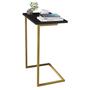 Imagem de Mesa de Apoio Lateral Para Sofá, Cama Estilo Industrial - Preto/Dourado