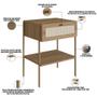 Imagem de Mesa de Cabeceira 01 Gaveta com Telinha Industrial Indy A03 Hanover Dourado - Lyam Decor