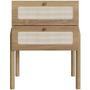 Imagem de Mesa de Cabeceira 02 Gavetas com Telinha Pés Madeira Moss A03 Hanover Roble - Lyam Decor