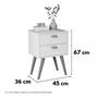 Imagem de Mesa de Cabeceira 02 Gavetas Janus Branco SAL Movelaria