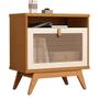 Imagem de Mesa de Cabeceira 1 Porta Nature/Perola/Rattan Jb 2300 - Jb Bechara