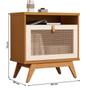Imagem de Mesa de Cabeceira 1 Porta Nature/Perola/Rattan Jb 2300 - Jb Bechara
