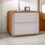 Imagem de Mesa de Cabeceira 2 Gavetas Loop Amendoa Clean/Off White -  Lopas