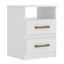 Imagem de Mesa de Cabeceira Apolo 46cm 2 Gavetas Linha Cômoda Branco Flex Moval
