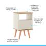 Imagem de Mesa de Cabeceira com 1 Gaveta Vicenza 36 x 61 Cm MDP Champanhe 0636 MENU