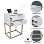 Mesa de Cabeceira Estilo Industrial 40cm Branco 2 Gavetas Pés Ferro Dourado Quarto Lateral Cama - FL DECOR Imagem de Mesa de Cabeceira Estilo Industrial 40cm Branco 2 Gavetas Pés Ferro Dourado Quarto Lateral Cama