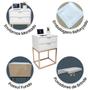 Mesa de Cabeceira Estilo Industrial 40cm Branco 2 Gavetas Pés Ferro Dourado Quarto Lateral Cama - FL DECOR Imagem de Mesa de Cabeceira Estilo Industrial 40cm Branco 2 Gavetas Pés Ferro Dourado Quarto Lateral Cama