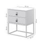Imagem de mesa de cabeceira estilo industrial com puxador em couro estilo europeu Cor:Branco