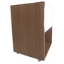Imagem de Mesa De Cabeceira Freijó Rodas De Gel 100% Mdf Com 2 Gavetas 55x45x35
