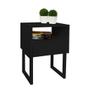 Imagem de Mesa de Cabeceira Lateral Nicho com Gaveteiro Square Preto Laca