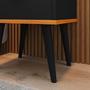 Imagem de Mesa de Cabeceira Milena Preta com Gaveta e Espaço para Celular - Design Funcional e Elegante