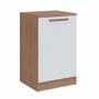 Imagem de Mesa de Cabeceira Modulada Requinte com 1 Porta - Macadâmia/Branco Line