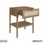 Imagem de Mesa de cabeceira oslo 1 gaveta palhinha hanover ou nero base madeira 48cm - artesano