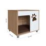 Imagem de Mesa De Cabeceira Para Pet Com Almofada Marrom 54cm x 45cm OAK Branco Diana Shop Jm